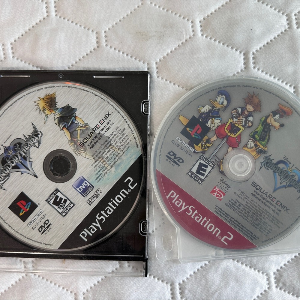 Square Enix Kingdom Hearts 1 & 2 PS2 Bundle NTSC Good Discs Only Action RPG